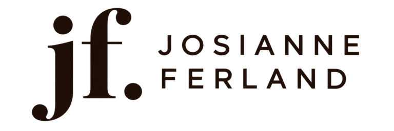 Logo minimaliste « jf. » et nom Josianne Ferland